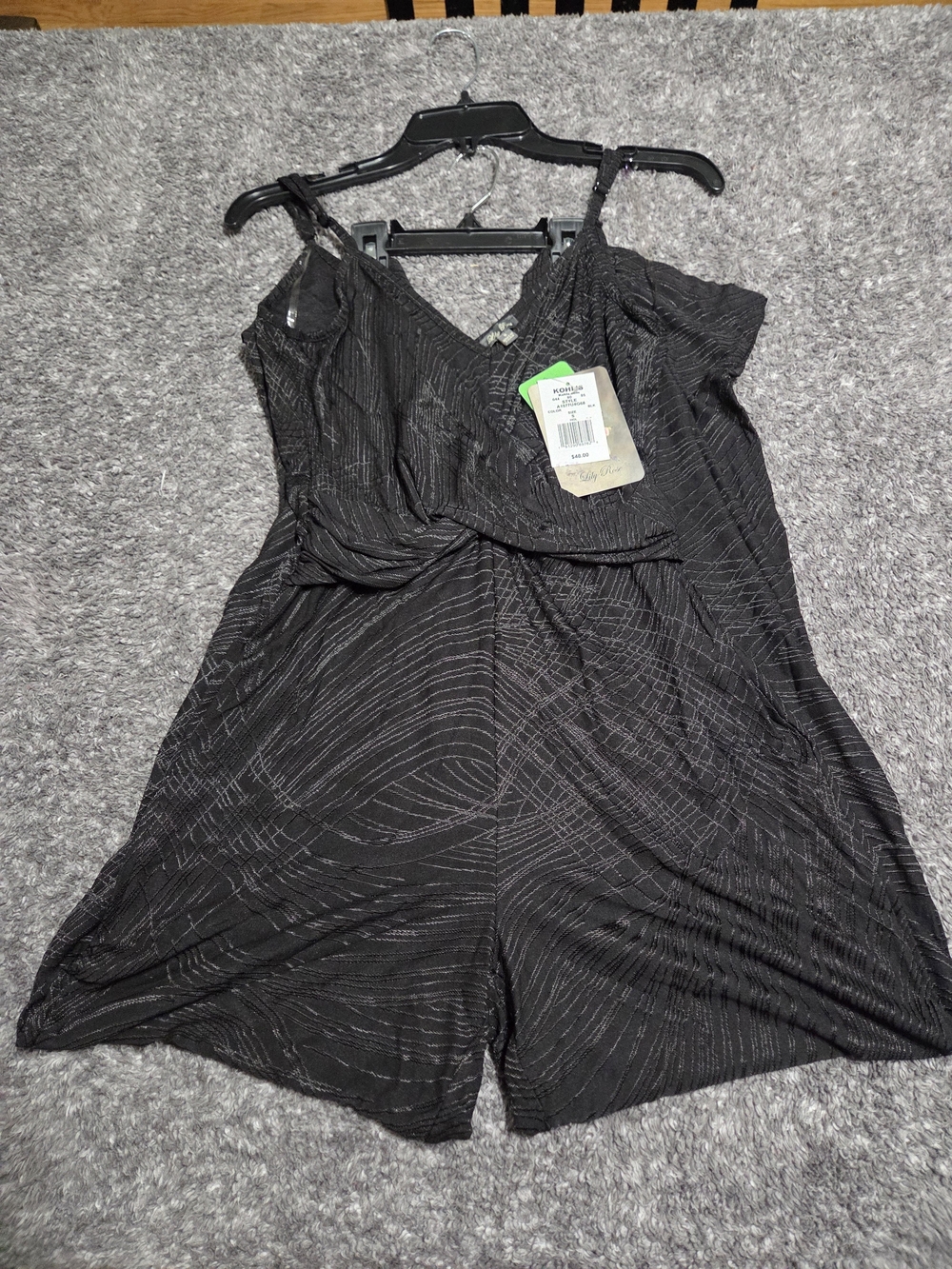 Lily Rose Black Textured Tank Jumpsuit